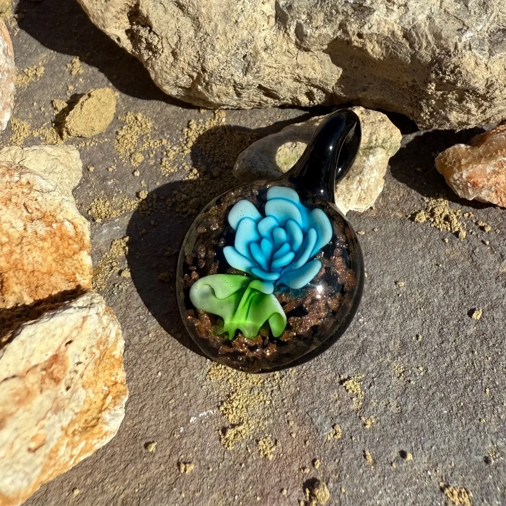Vintage Authentic Murano Italian Hand Blown Lamp Work Glass Pendant